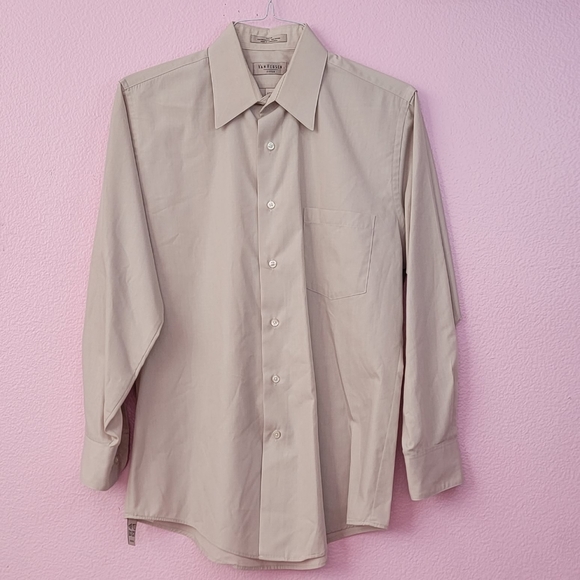 Van Heusen  Men's Dress Shirt Regular Fit Poplin Solid/ 15.5 ( 32/33). - Picture 3 of 11